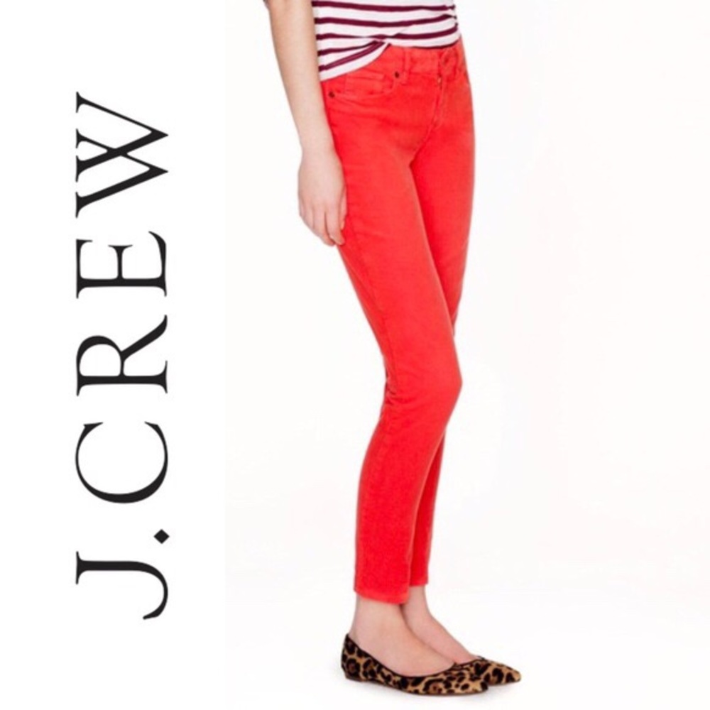 J.Crew Toothpick Corduroy Pants Coral Pink Size 25